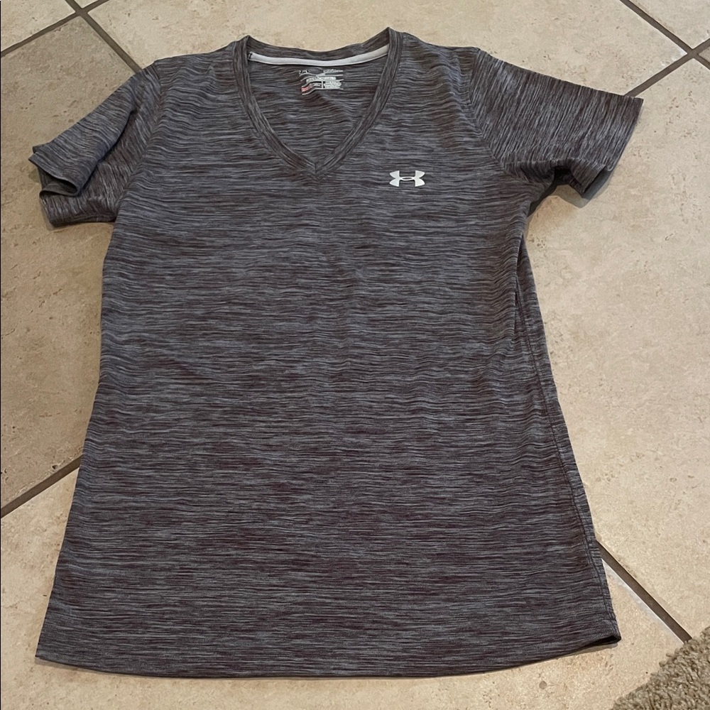 Under Armour Heathered Maroon V-Neck Tee